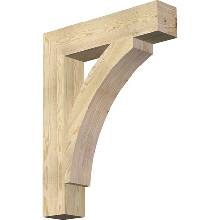 Ekena Millwork Thorton Block Rough Sawn Bracket, Douglas Fir, 6"W x 30"D x 38"H BKT06X30X38THR05RDF